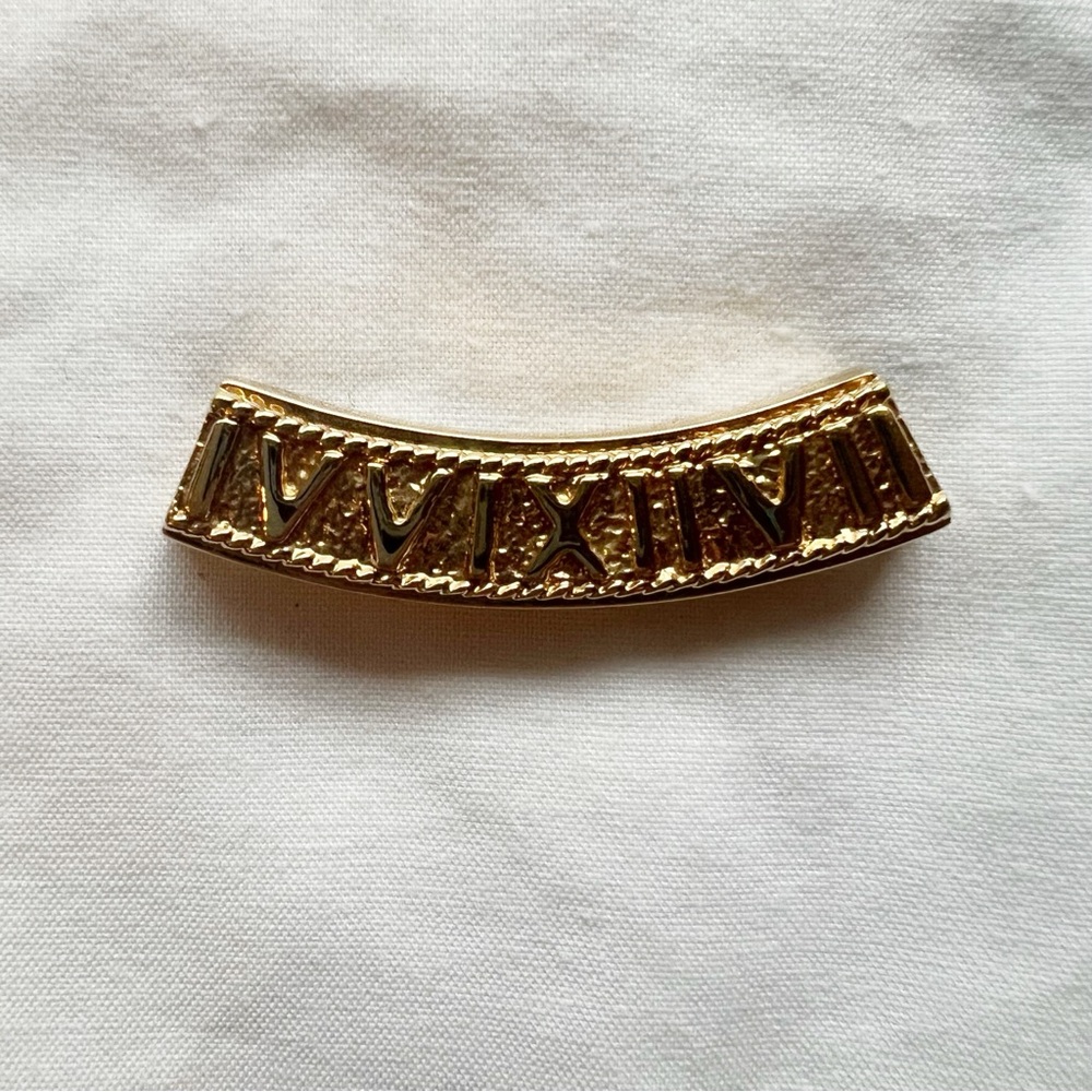 Sterling Silver Slide Pendant Roman Numerals Gold Tone 925